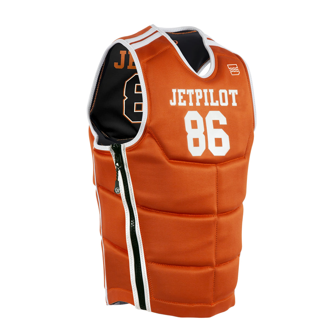 View of the Jetpilot Bonifay Baller Comp Vest. #color_orange-tex