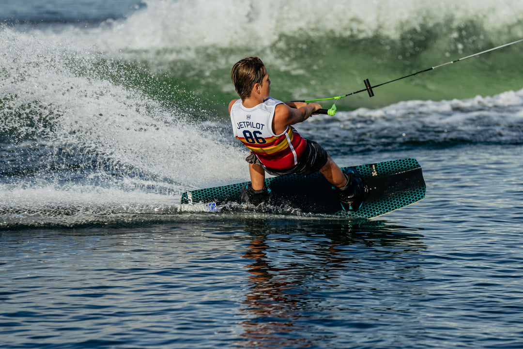 View of the Jetpilot Bonifay Baller Comp Vest. #color_orange-tex