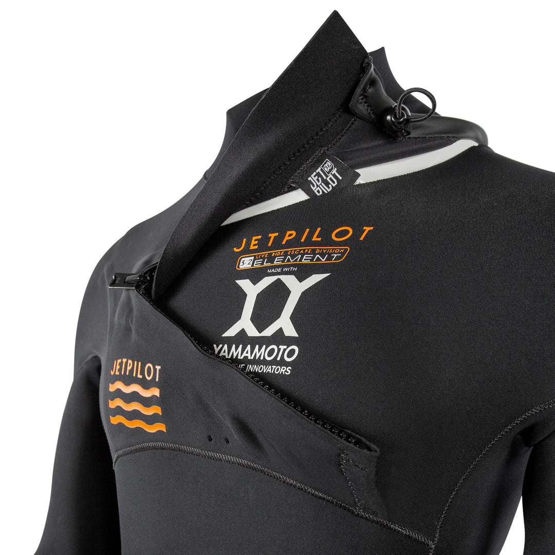 JP22165 L.R.E. ELEMENT 3/2 MM FULLSUIT 3/2mm flex-lite Yamamoto Neoprene showing the Yamamoto logo