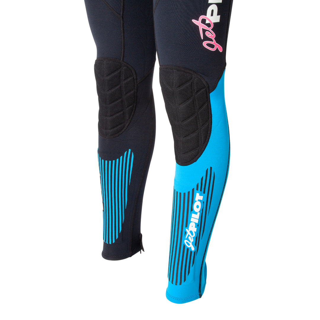 Jetpilot Vintage John Wetsuit Neon Yellow colorway, Hook and loop zip free entryNew Jet-lite knee and shin pads black pink