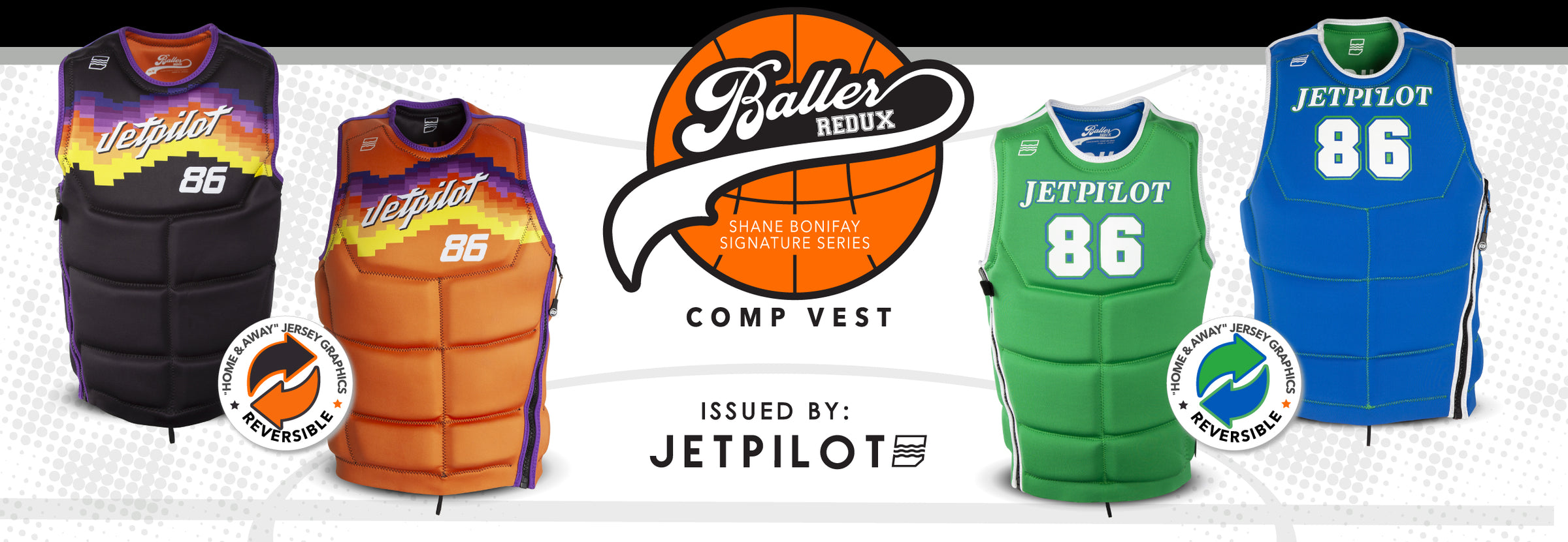 Banner showing all 2 colorways of the Jetpilot Bonifay Comp Vest