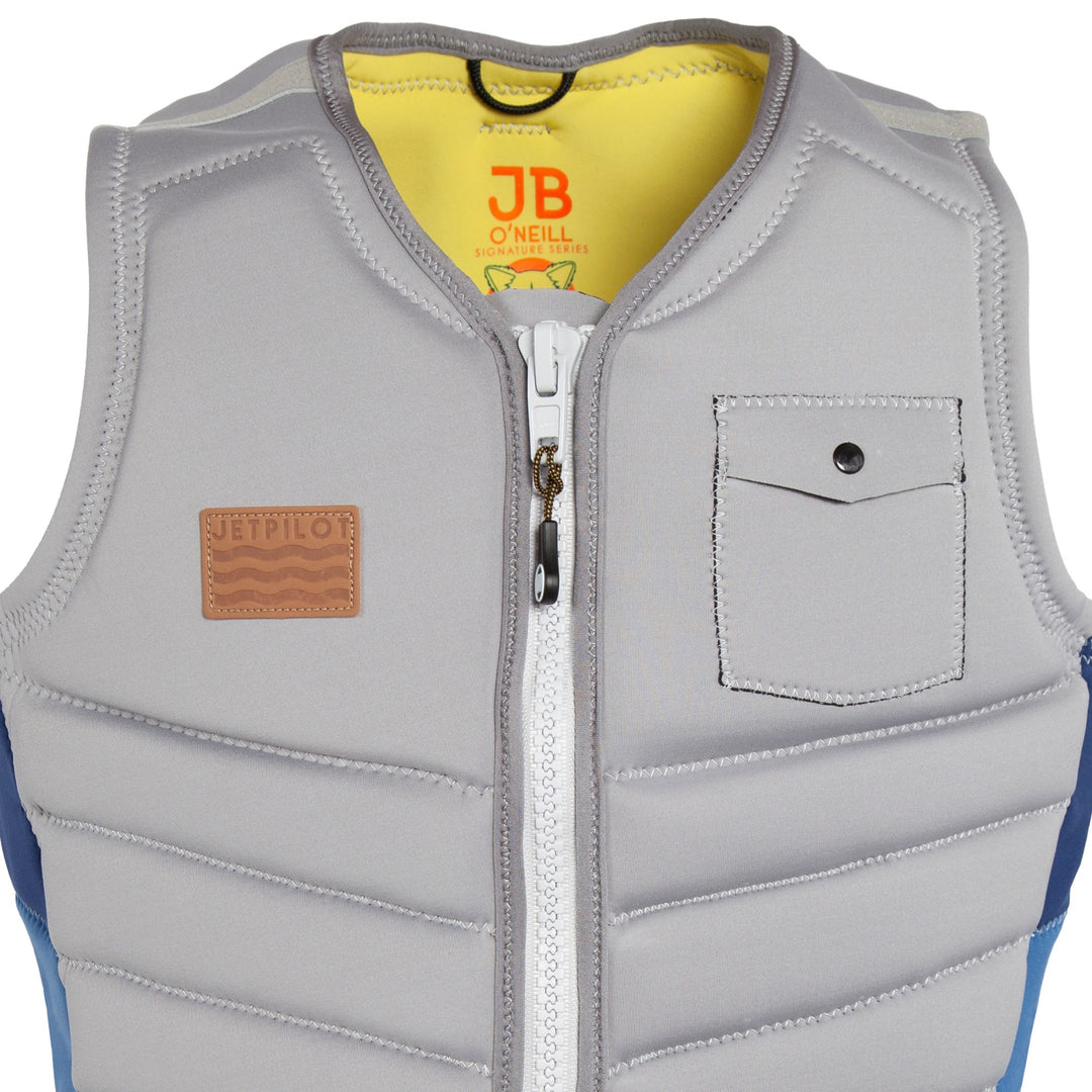 Image of the front vest showing the Self Locking Zip.