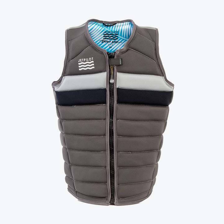 Front view of the Jetpilot Draftline Comp Vest color charcoal