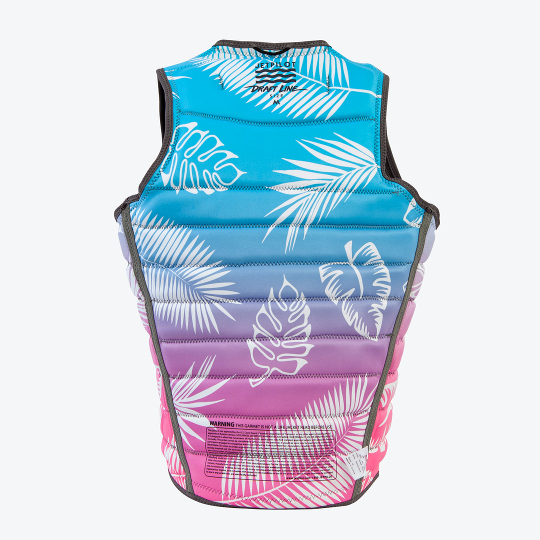 Reversible Rear view of the Jetpilot Draftline Comp Vest color charcoal