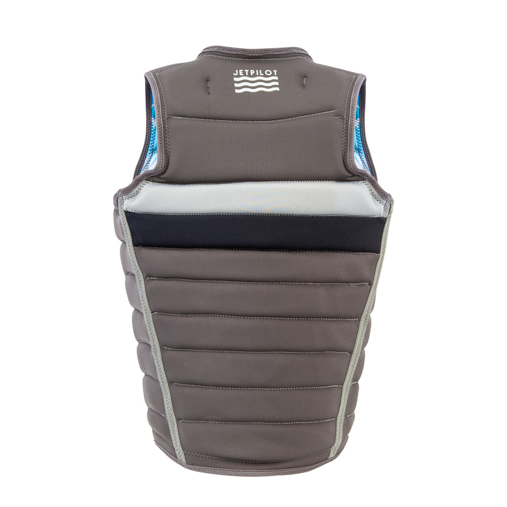 Rear view of the Jetpilot Draftline Comp Vest color charcoal