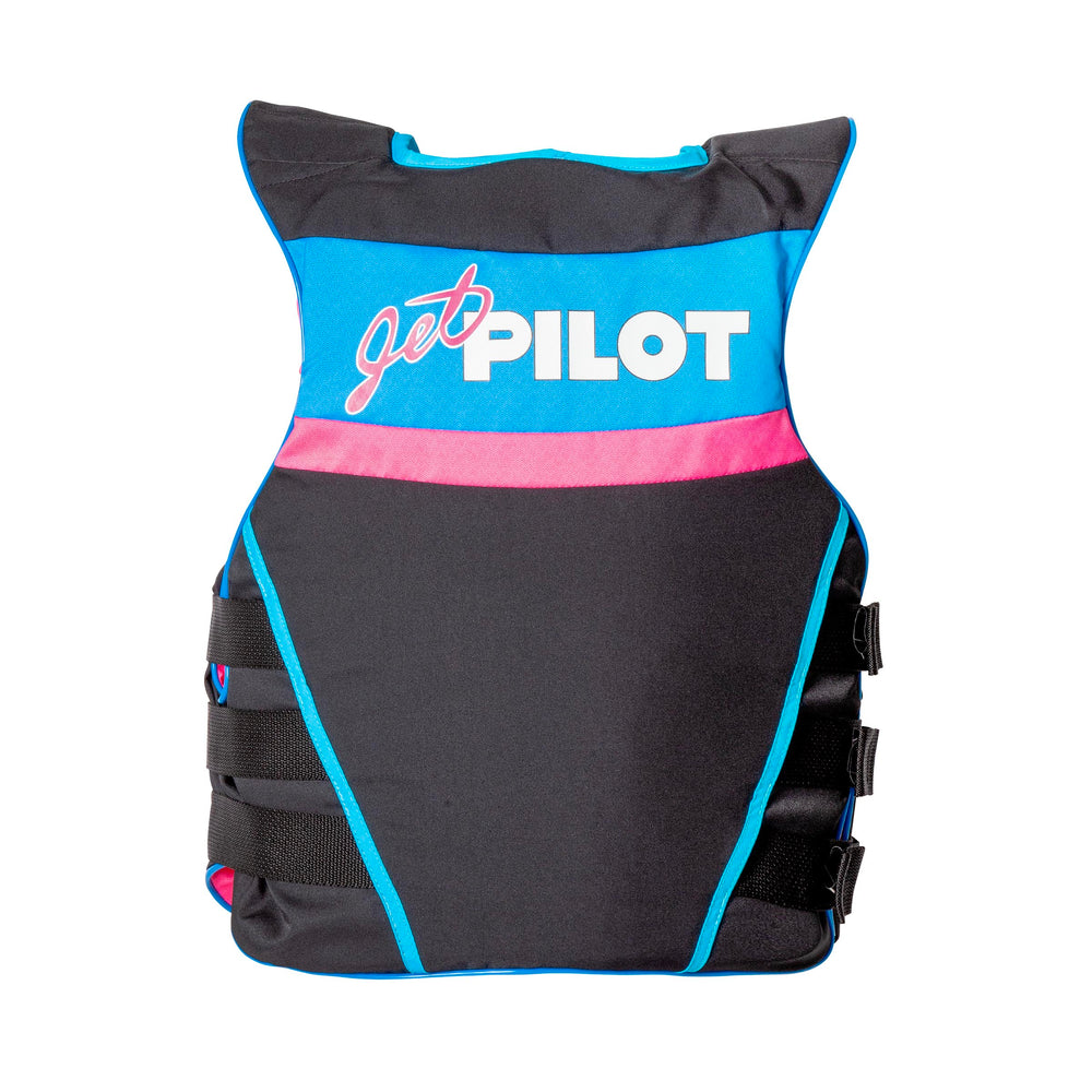 Rear view of Black Pink Vintage life vest