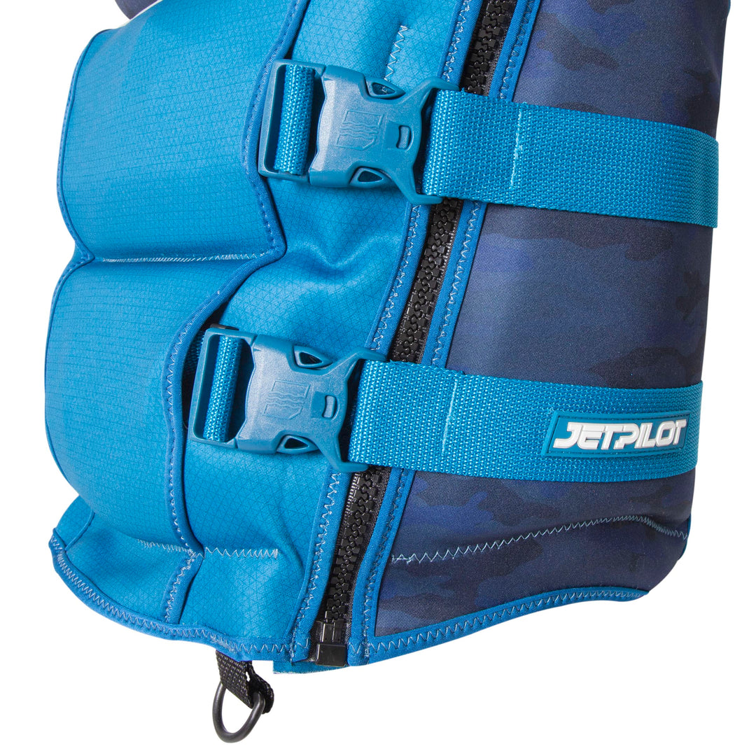 Side view of the F-86 Sabre Neoprene CGA Vest color blue camo