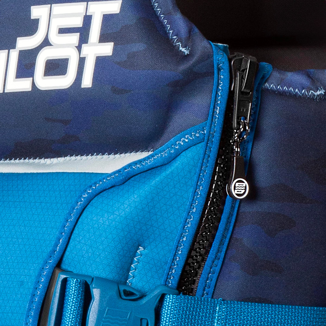 YKK Zipper  of the F-86 Sabre Neoprene CGA Vest color blue camo