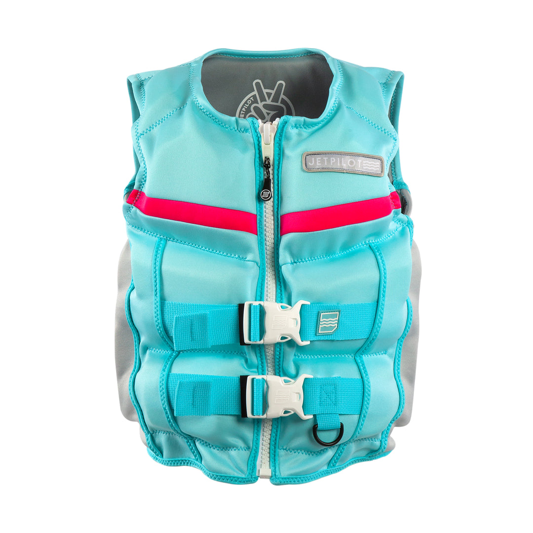 Front view of the Jetpilot Youth Shaun Murray CGA Vest color lite blue