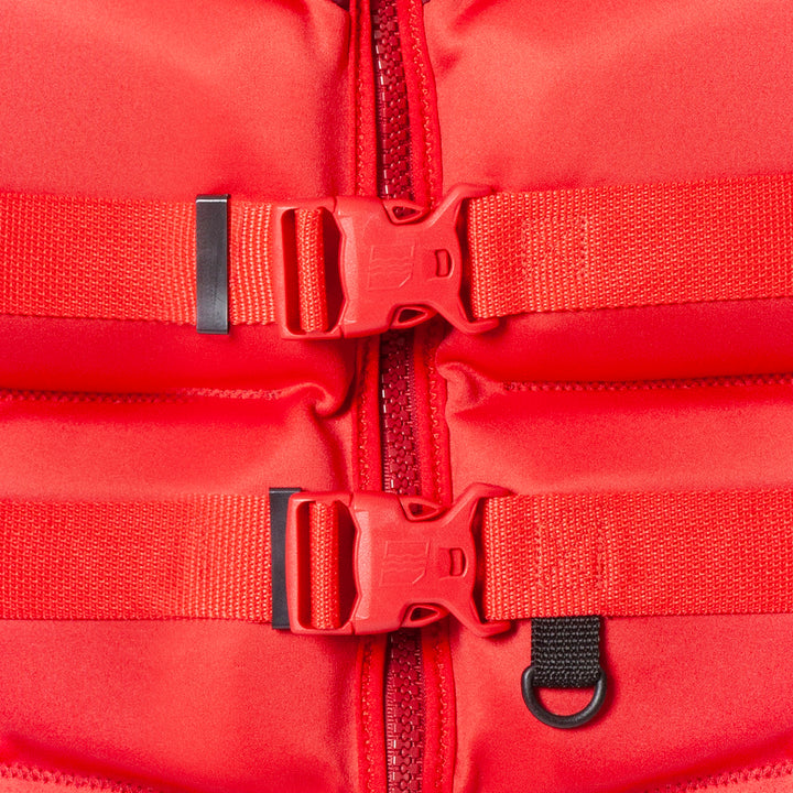 Front view of the Men's Jetpilot Armada CGA Vest showing the double buckles belts