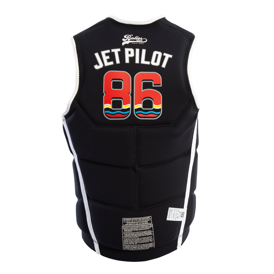 Reversible rear view of the Jetpilot Baller Comp vest. #color_turquoise