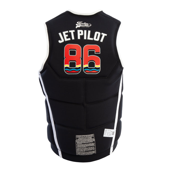 Reversible rear view of the Jetpilot Baller Comp vest. #color_turquoise
