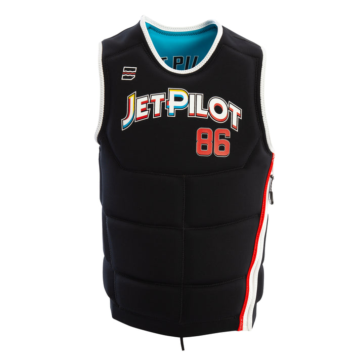 Reversible front view of the Jetpilot Baller Comp vest. #color_turquoise