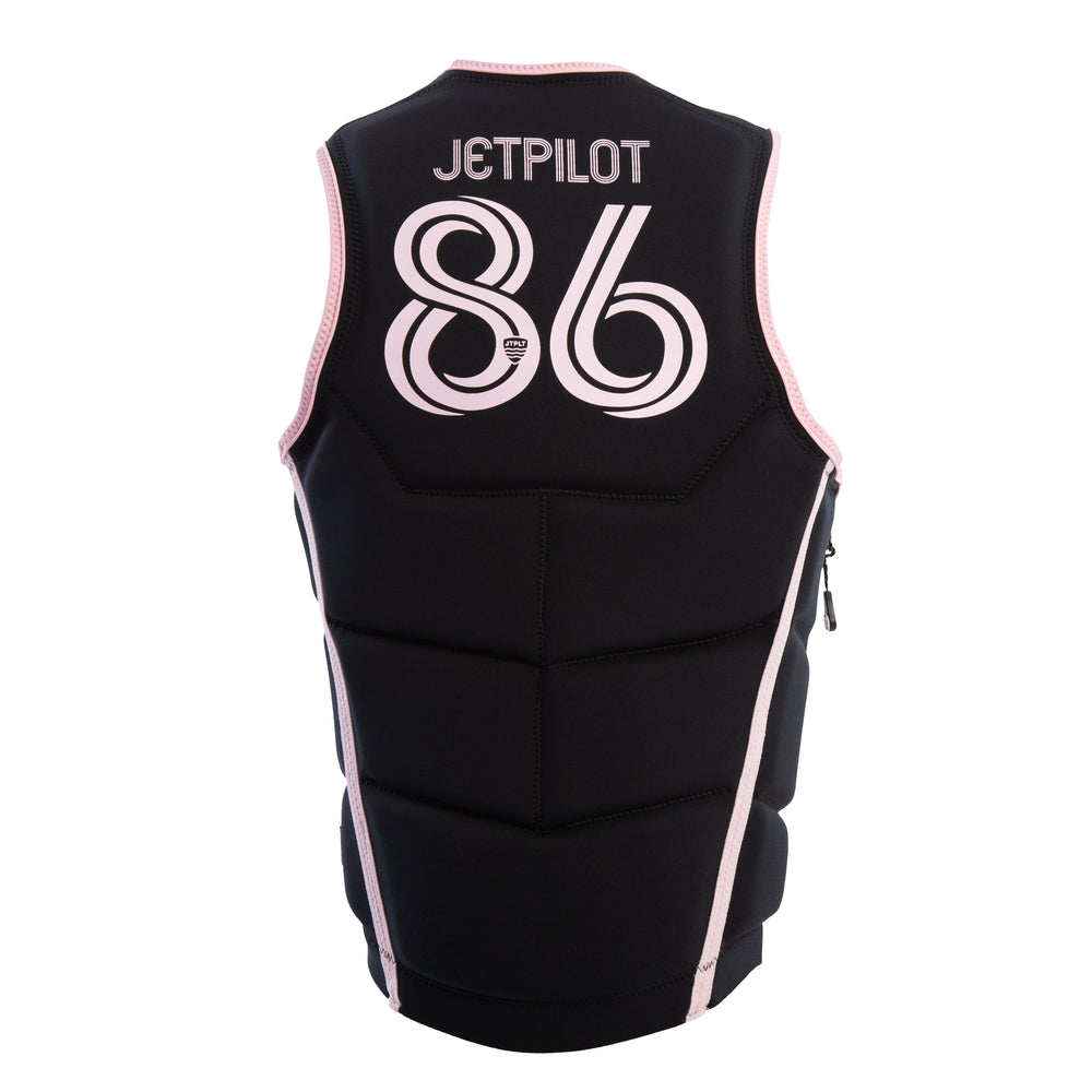 Rear view of the Jetpilot Baller Comp vest. #color_black