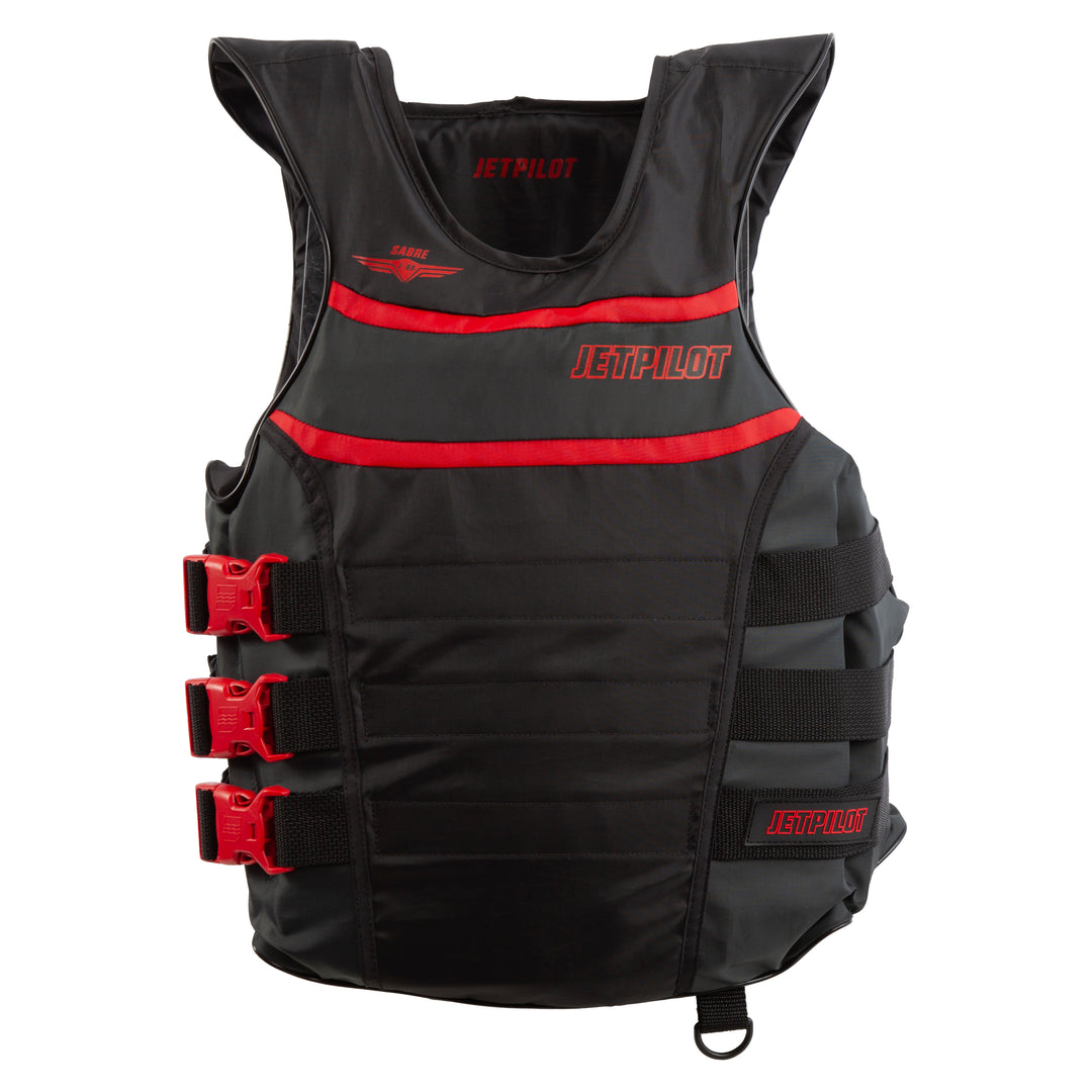 Front view of the Jetpilot F-86 Nylon CGA vest. #color_black