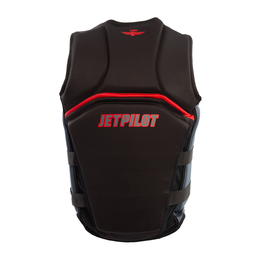 Rear view of the Jetpilot F-86 Neoprene CGA vest. #color_black