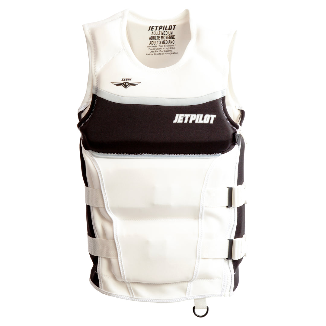 Front view of the Jetpilot F-86 Neoprene CGA vest. #color_white
