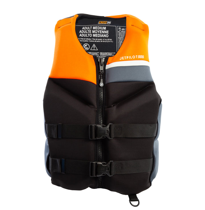 Front view of the Jetpilot Cause CGA Vest. #color_orange
