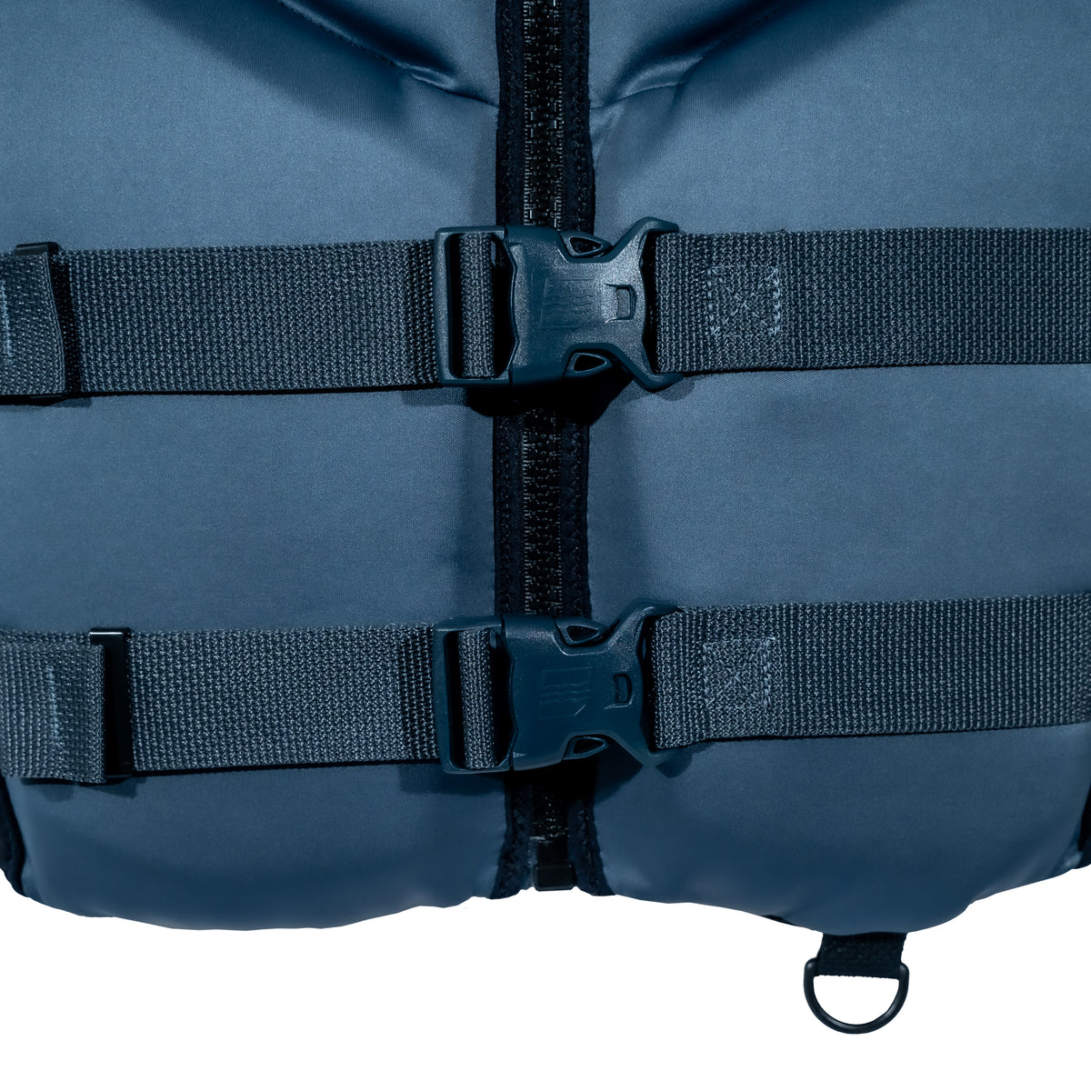 Buckle view of the Jetpilot Cause CGA Vest. #color_charcoal