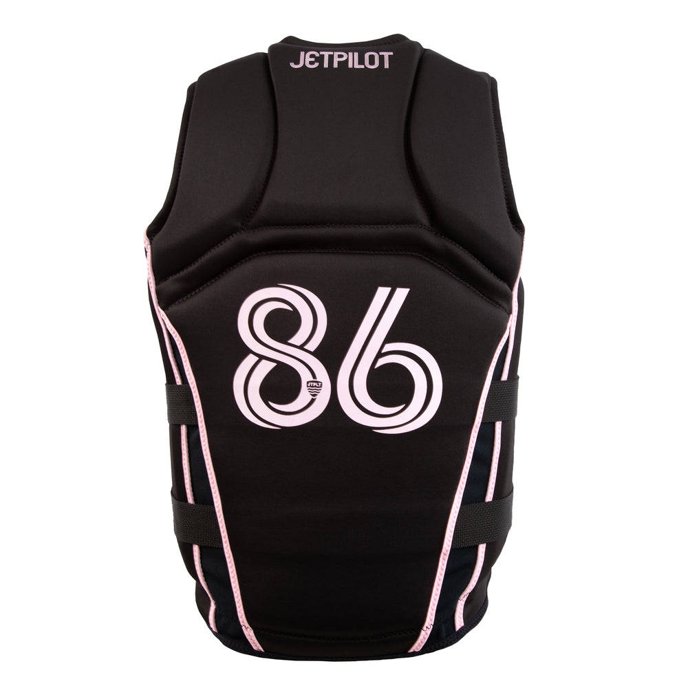 Rear view of the Jetpilot Baller CGA vest. #color_black