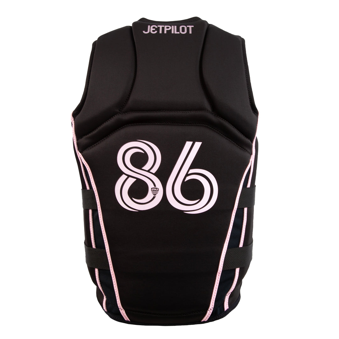 Rear view of the Jetpilot Baller CGA vest. #color_black