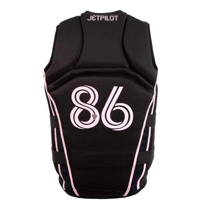 Rear view of the Jetpilot Baller CGA vest. #color_black
