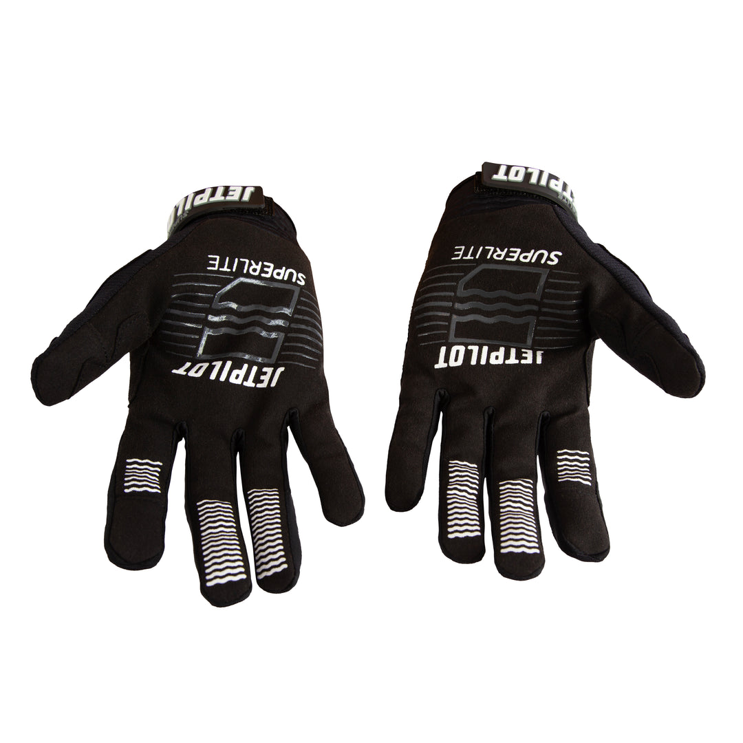 Jetpilot Superlite glove palm view. #color_black