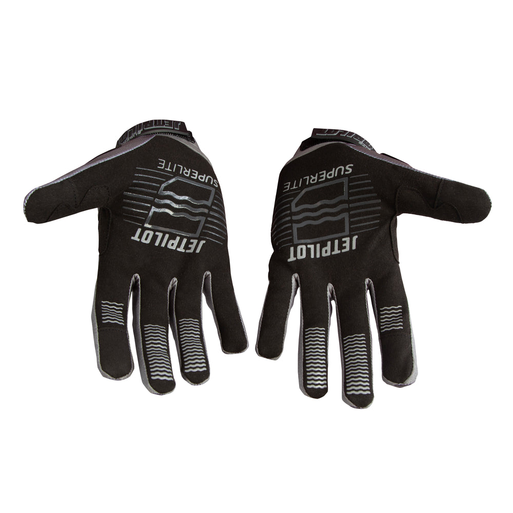 Jetpilot Superlite glove palm view. #color_charcoal