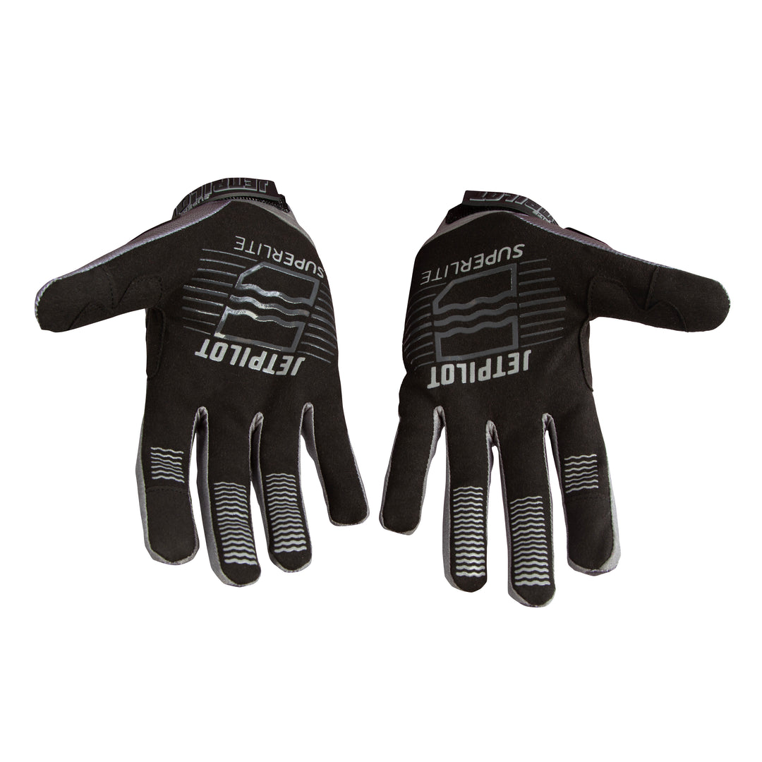 Jetpilot Superlite glove palm view. #color_charcoal