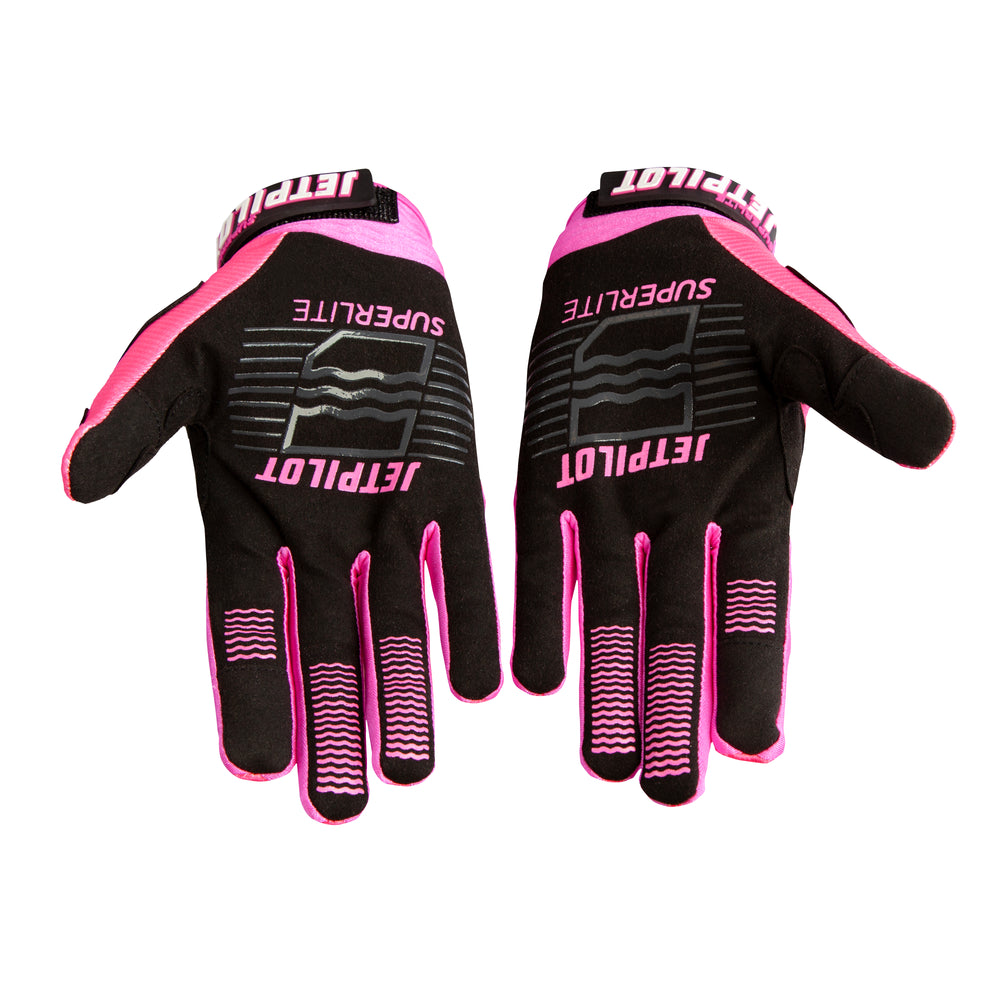 Jetpilot Superlite glove palm view. #color_pink