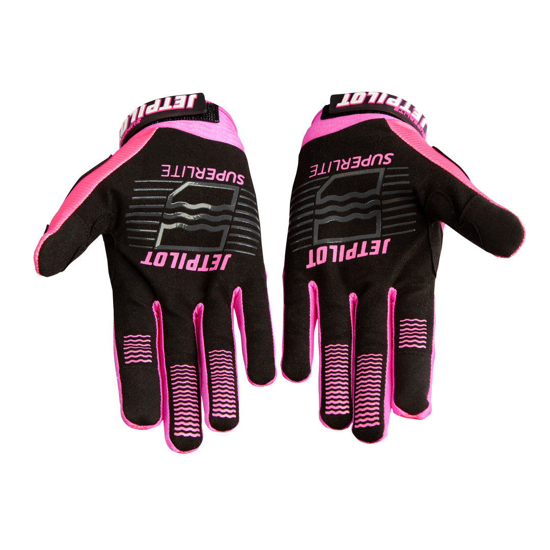 Jetpilot Superlite glove palm view. #color_pink