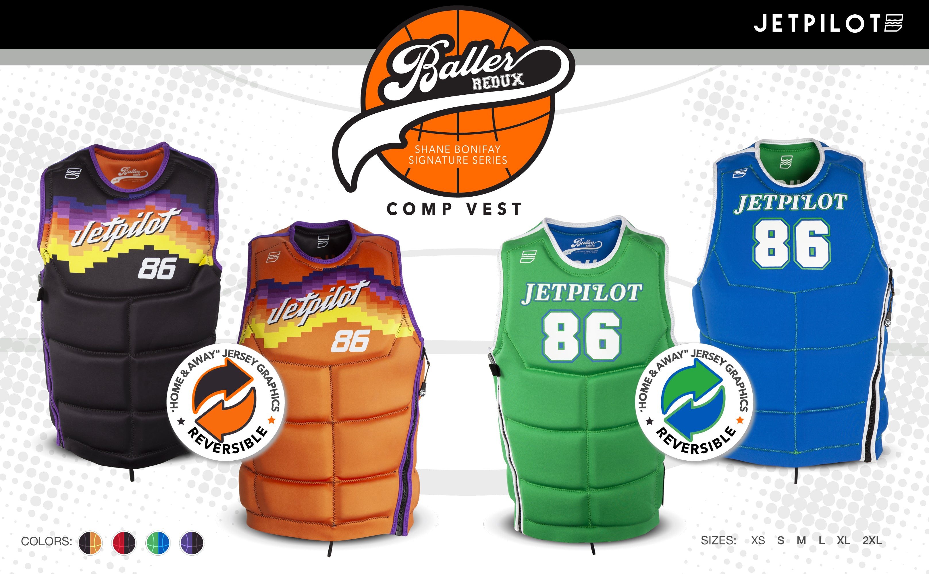 Banner showing all 2 colorways of the Jetpilot Bonifay Comp Vest
