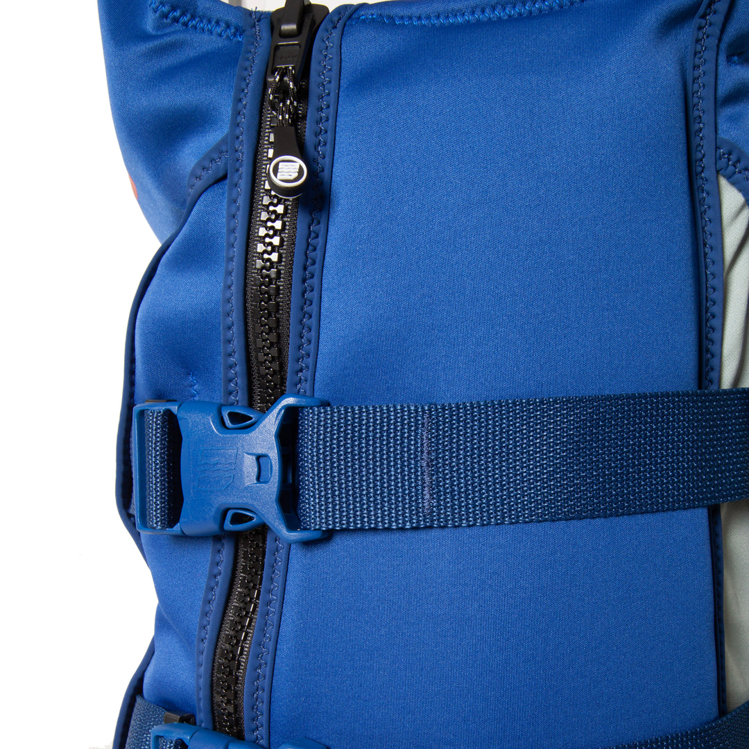 Side view of the Jetpilot Bonifay Baller CGA Vest  showing the YYK Zip side entry