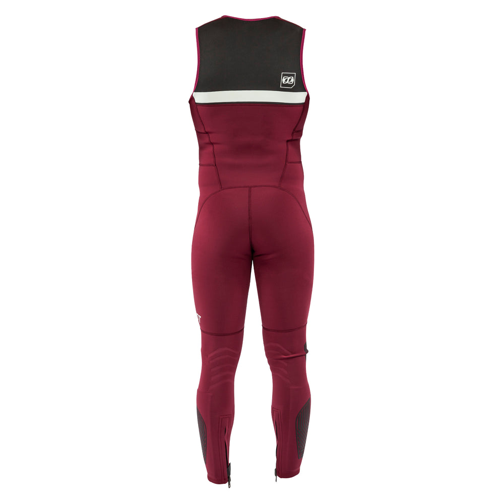 Rear view of the Jetpilot L.R.E. John Wetsuit Maroon colorway