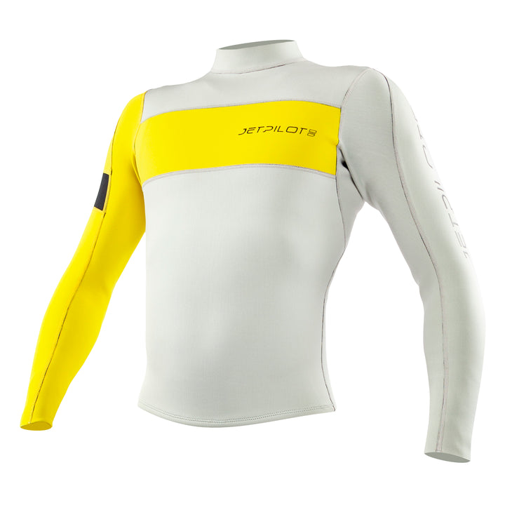 Side view of the Jetpilot F-86 Sabre Jacket Silver Yellow colorway.