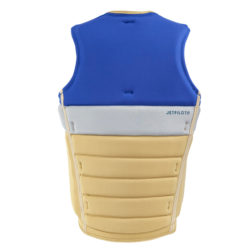 Rear view of the Jetpilot Draftline Comp Vest. #color_navy-gold