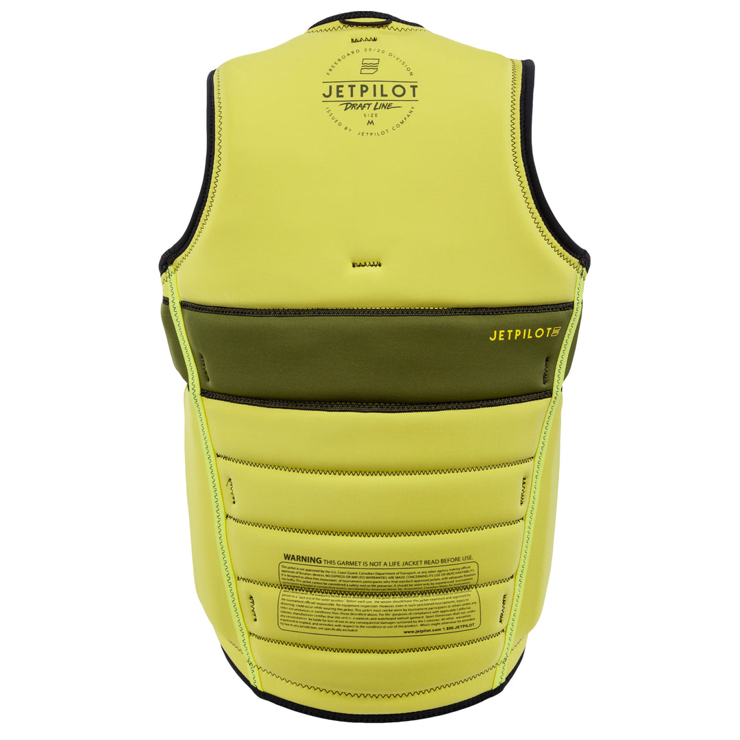 Rear view of the Jetpilot Draftline Comp Vest. #color_black-charcoal