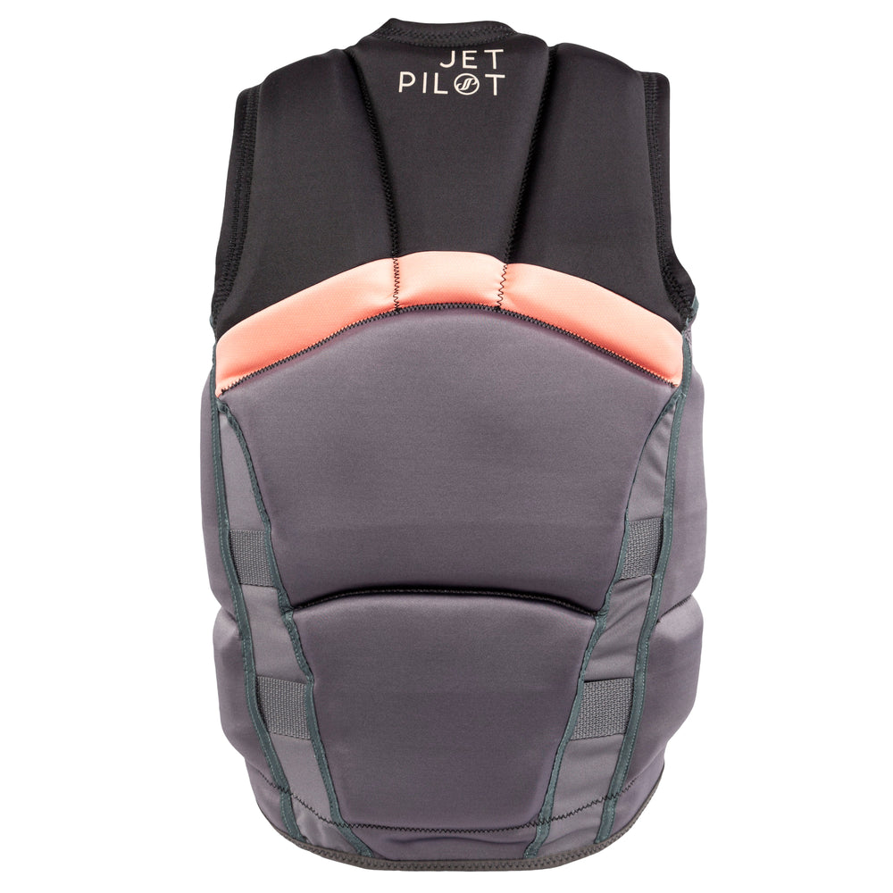 Rear view of the Jetpilot Women's Armada CGA vest. #color_armada-black