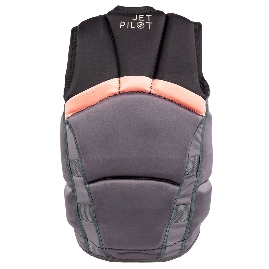Rear view of the Jetpilot Women's Armada CGA vest. #color_armada-black
