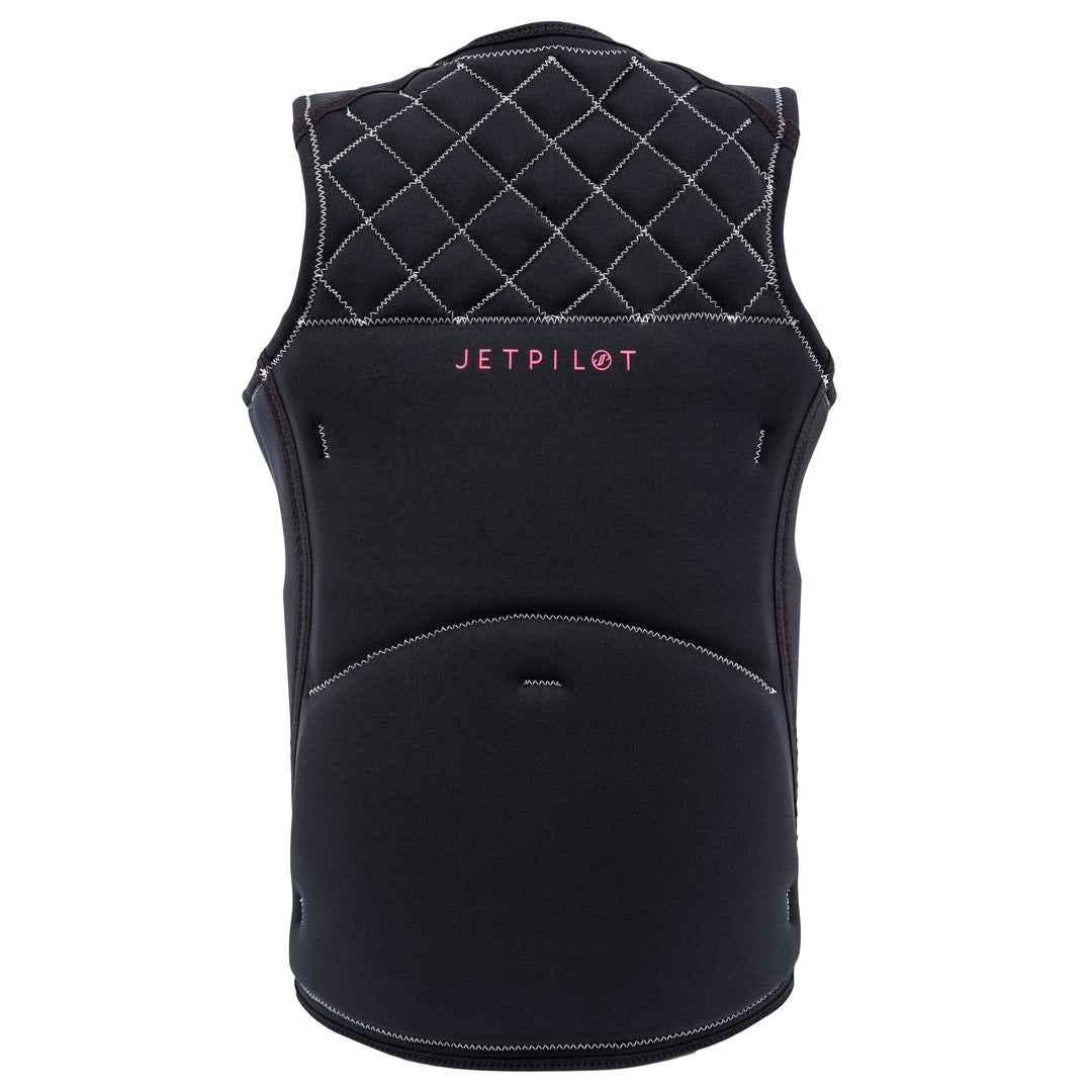 Rear view of the Wave Farer comp vest in the black colorway. #color_black