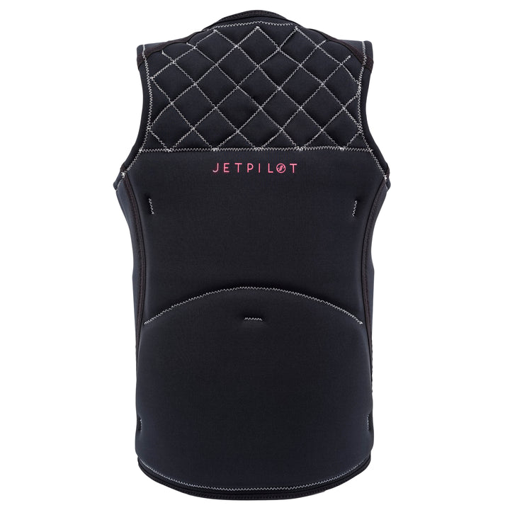 Rear view of the Wave Farer comp vest in the black colorway. #color_black
