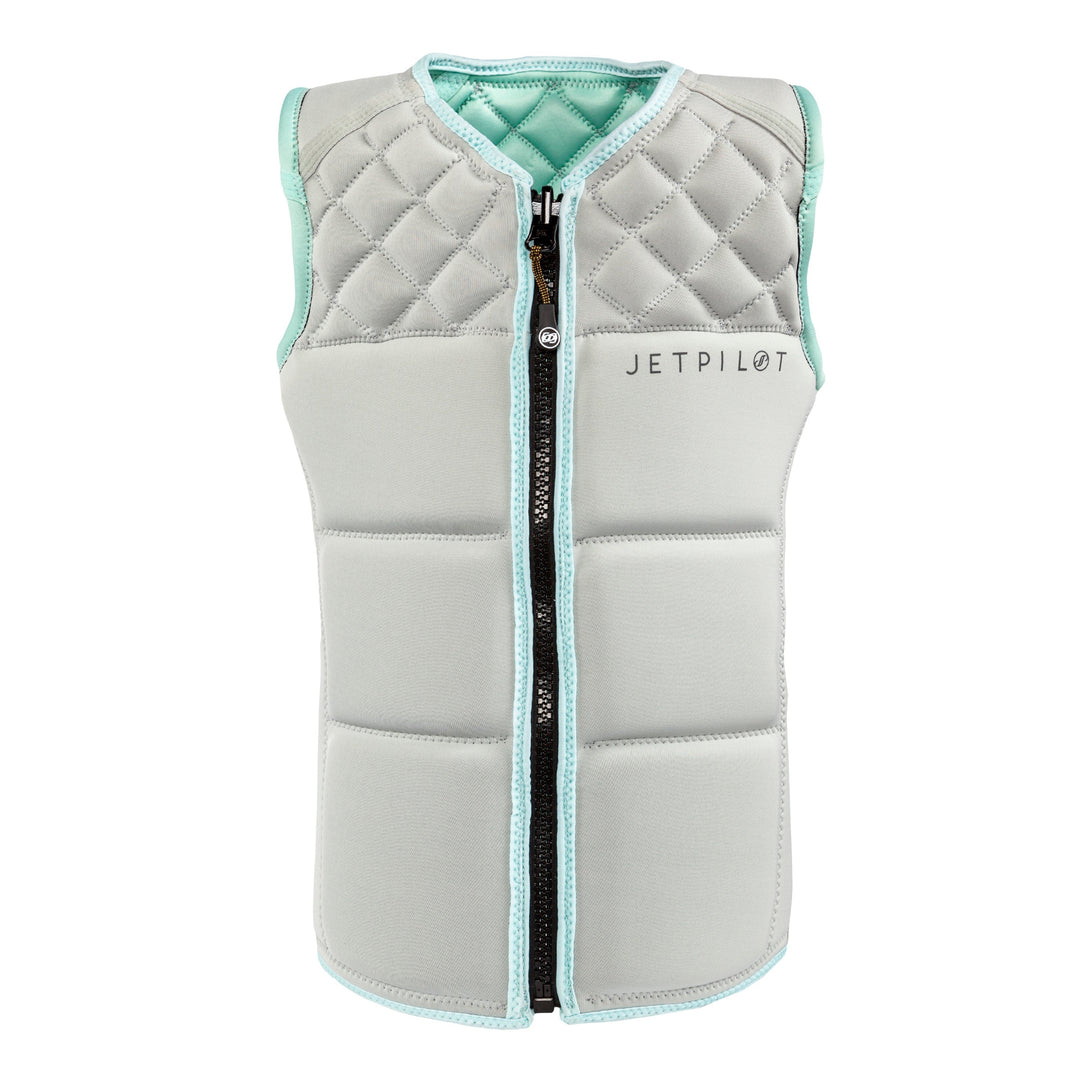 Front view of the Jetpilot Women's Wave Farer comp vest. #color_mint