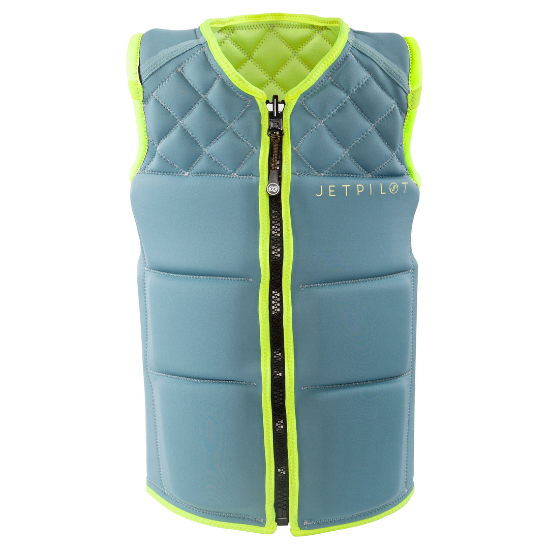 Front view of the Jetpilot Women's Wave Farer comp vest. #color_neon-sun