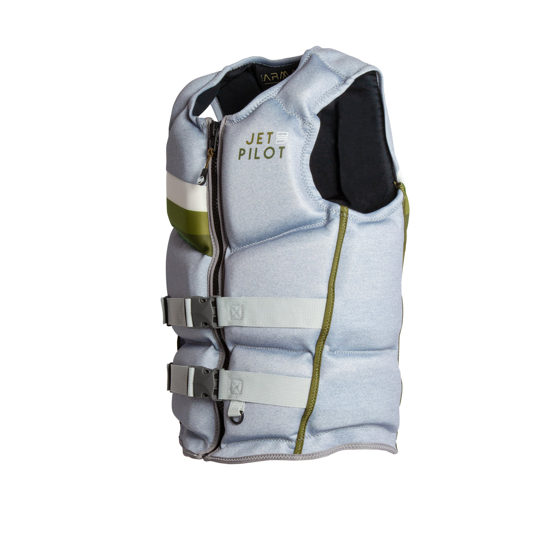 view of the Men's Jetpilot Armada CGA Vest. #color_grey-heather