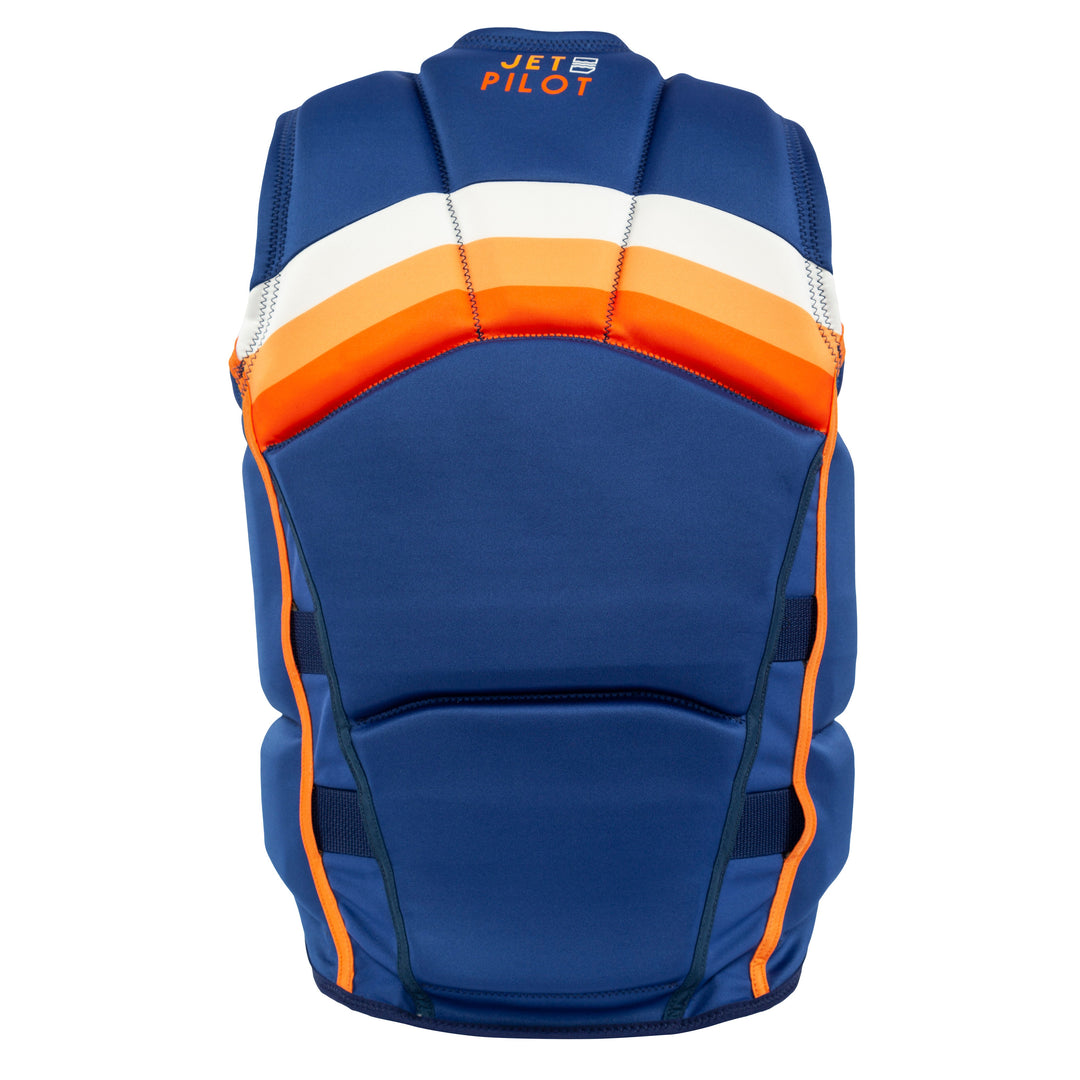 Rear view of the Men's Jetpilot Armada CGA Vest. #color_blue-orange