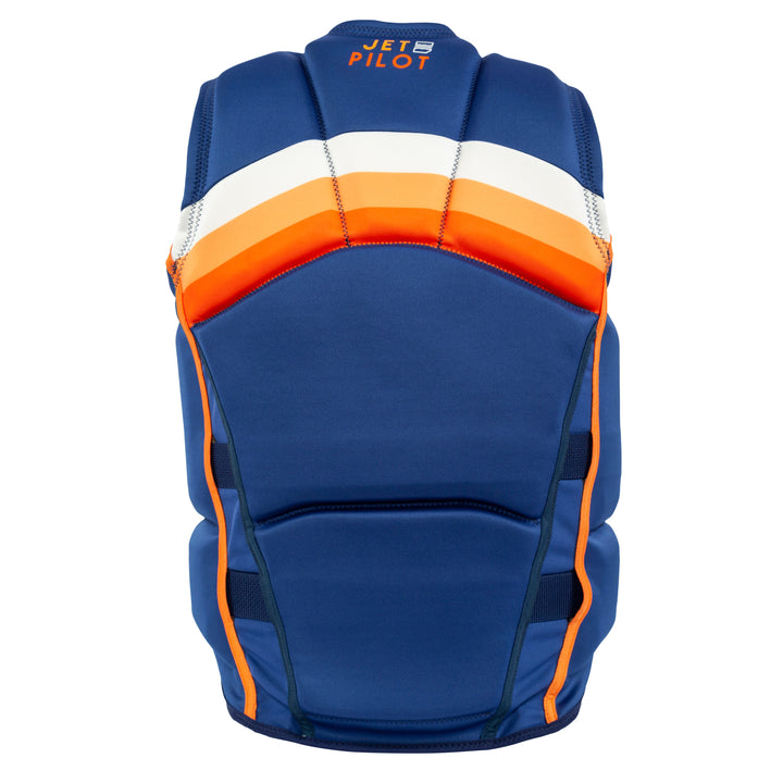 Rear view of the Men's Jetpilot Armada CGA Vest. #color_blue-orange