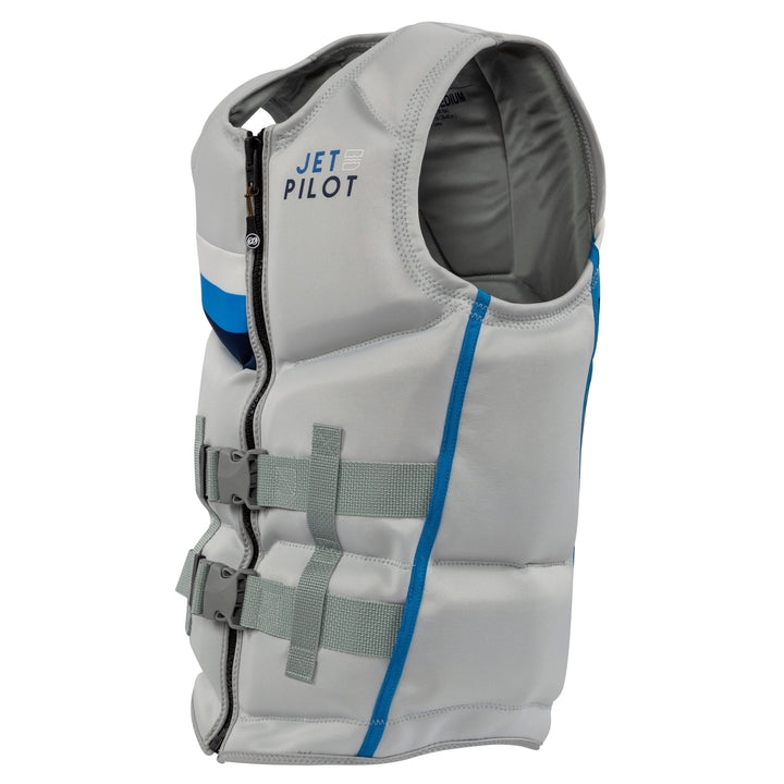 Side view of the Men's Jetpilot Armada CGA Vest. #color_silver-royal