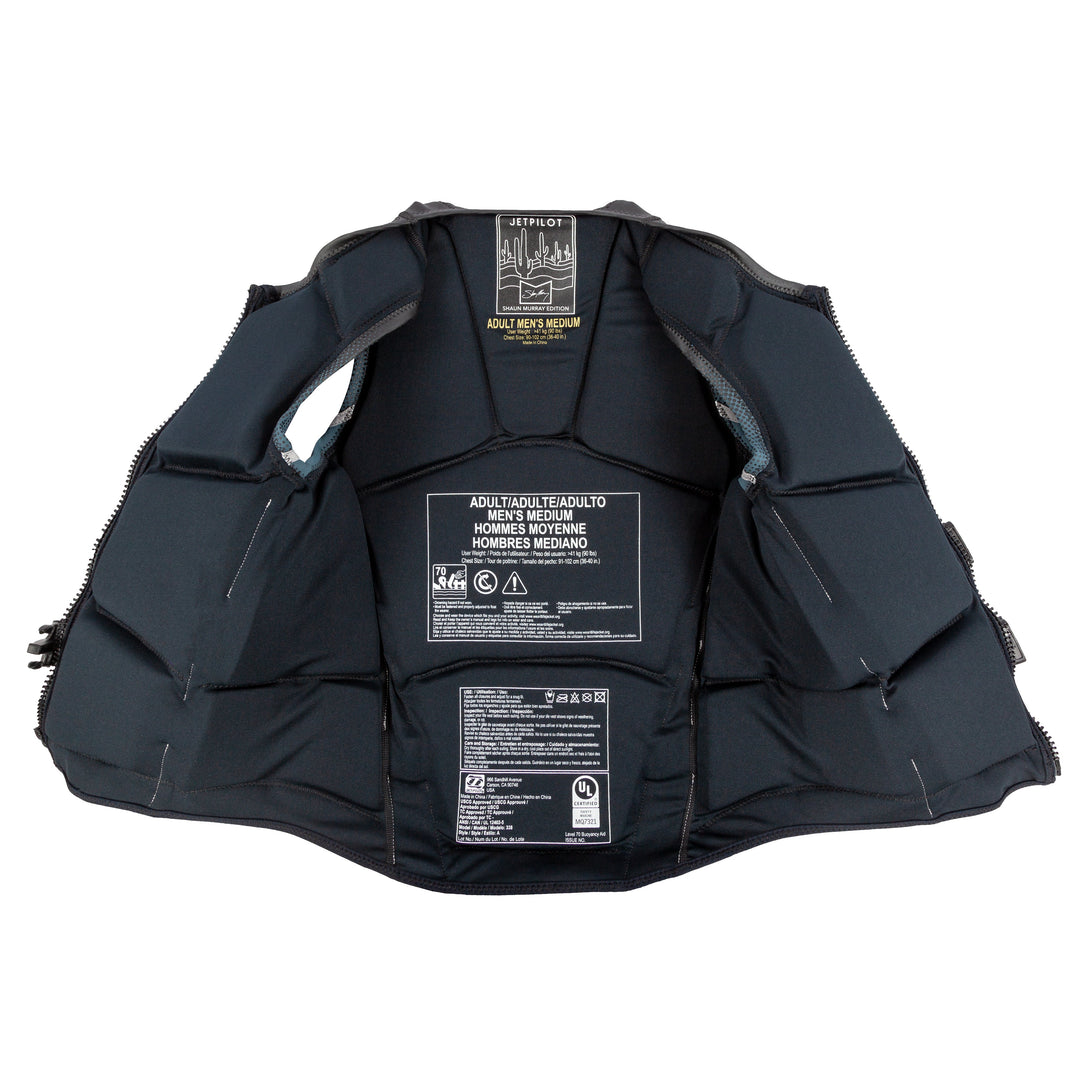 Front view of the 19 panels in the Shaun Murry CGA Vest. #color_grey
