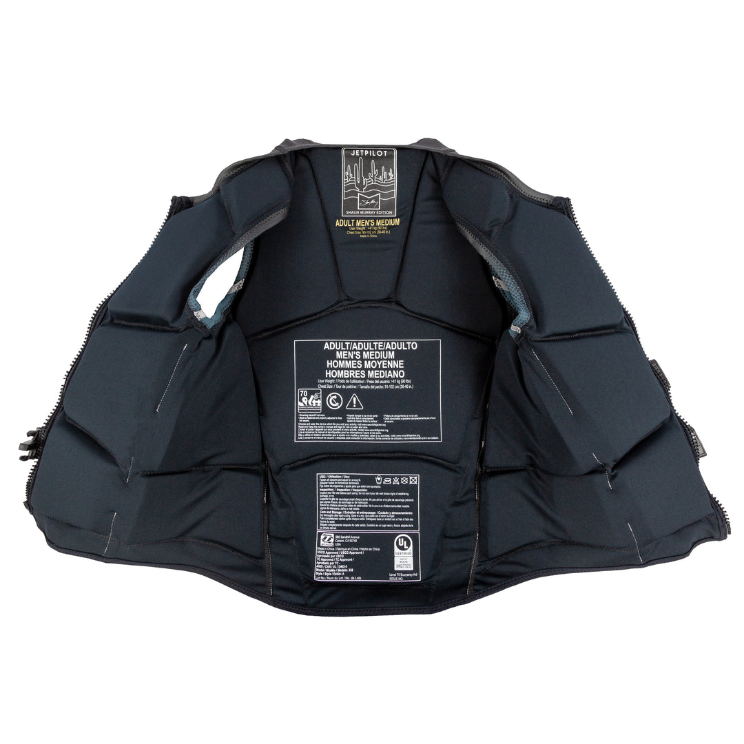 Front view of the 19 panels in the Shaun Murry CGA Vest. #color_sky-blue