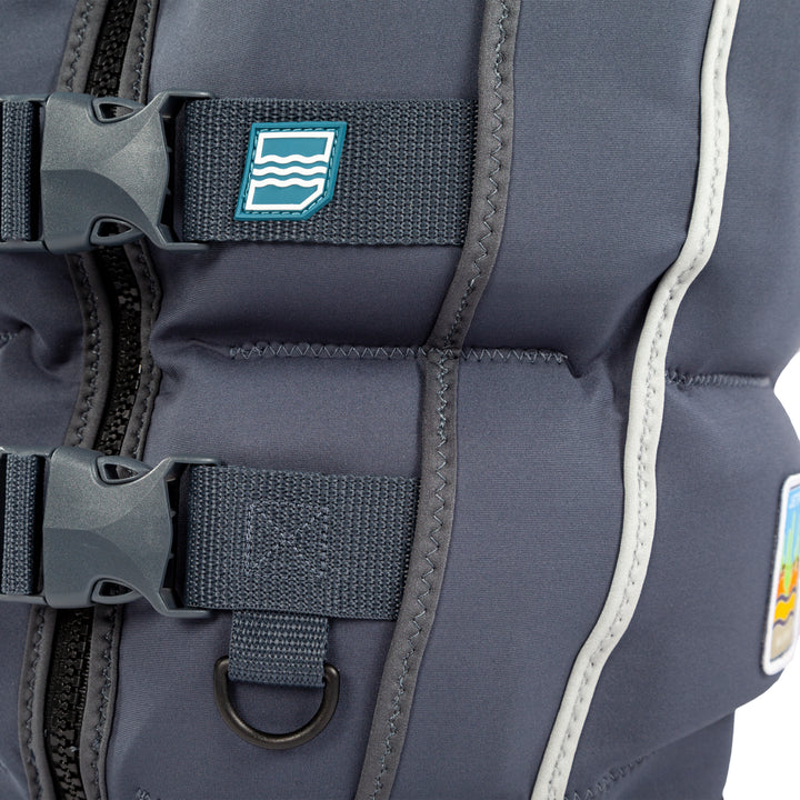 View of the dual buckles. #color_sky-blue